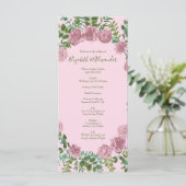 Peine rose pâle et programmes de mariage floral Ro (Debout devant)