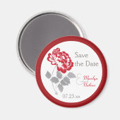 Peine rouge sur le mariage blanc Favor Magnet (Recto/Verso)