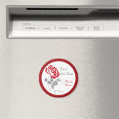 Peine rouge sur le mariage blanc Favor Magnet (In Situ (Lave-vaisselle))