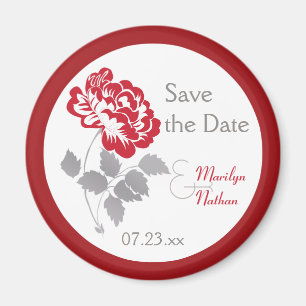 Peine rouge sur le mariage blanc Favor Magnet