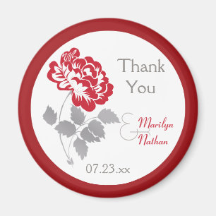 Peine rouge sur le mariage blanc Favor Magnet