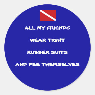 Peing Diver Round Sticker #1