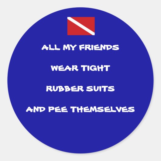 Peing Diver Round Sticker #1 (Voorkant)