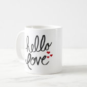 Peint à la main "Hello Love" Café Mug (Devant gauche)