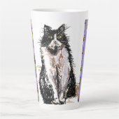 Peint à la main Purple Tuxedo Chats Latte Mug (Devant)