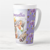 Peint à la main violet Tabby Chat Chats Latte Mug  (Angle droit)