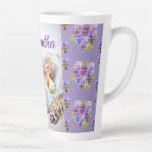 Peint à la main violet Tabby Chat Chats Latte Mug  (Droite)