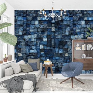 Peint Artistic marine bleu indigo collage papier texture