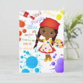 Peint Différentes Invitation Anniversaire (Fille) (Debout devant)