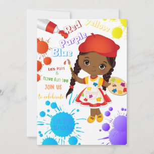 Peint Différentes Invitation Anniversaire (Fille)