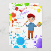 Peint Différentes Invitation Anniversaire (Garçon) (Devant / Derrière)
