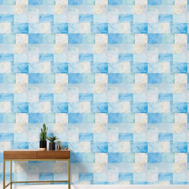 Peint Gras bleu marine indigo collage texture papier (Couloir)
