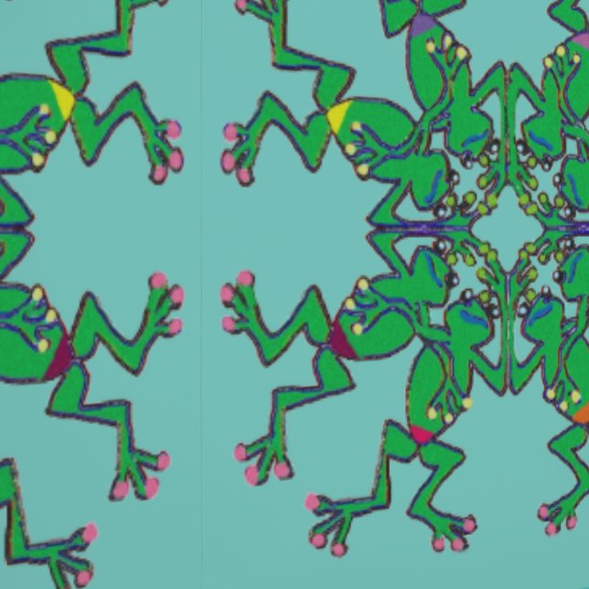 Peint Grenouilles amusement enfants salle de bain papier (Couture)