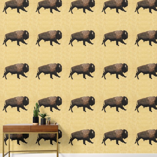 Peint Le Bison De Galage Sur Papier Ancien (Couloir)