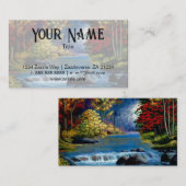 Peint Mystérieux Bois et Carte de visite de rivièr (Devant / Derrière)