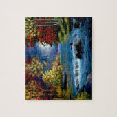 Peint Mystérieux Bois et Puzzle de rivière (Vertical)
