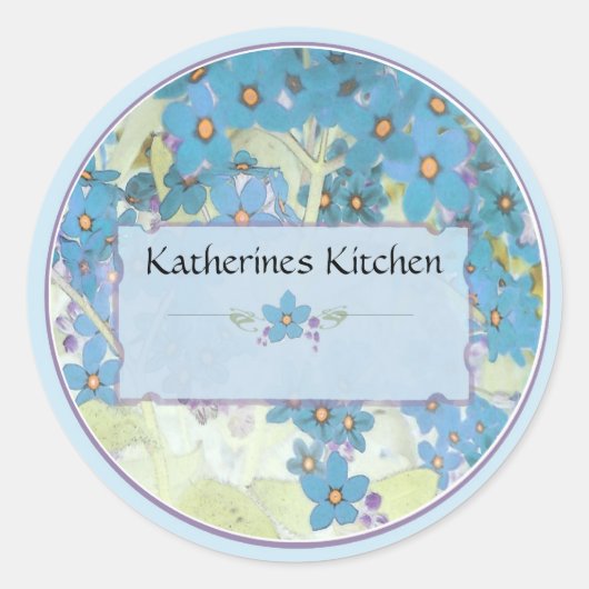 peint ne m'oubliez pas jarre étiquettes (Devant)