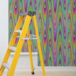 Peint Papier peel et bâton Motif d'onde coloré