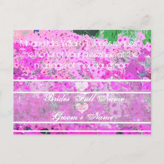 Peint Petunias Invitations de mariage (Devant)