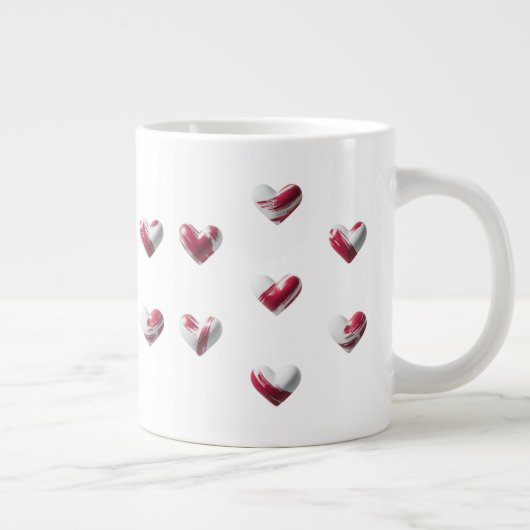 Peint Red Hearts Spécialité Jumbo Mug (Droite)