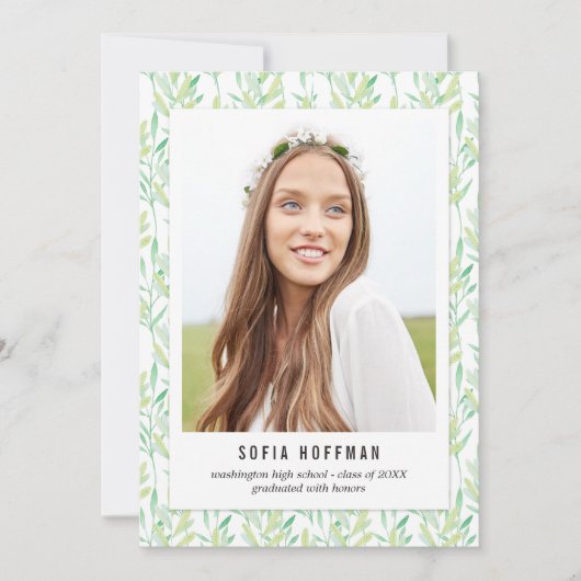 Peint Verdure Faire-part de graduation Invitation (Devant)