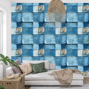 Peint Vintage marine bleu indigo collage texture papier