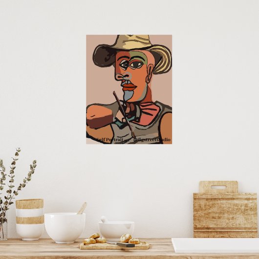 Peintre auto-peinture Poster Abstrait (Cuisine)