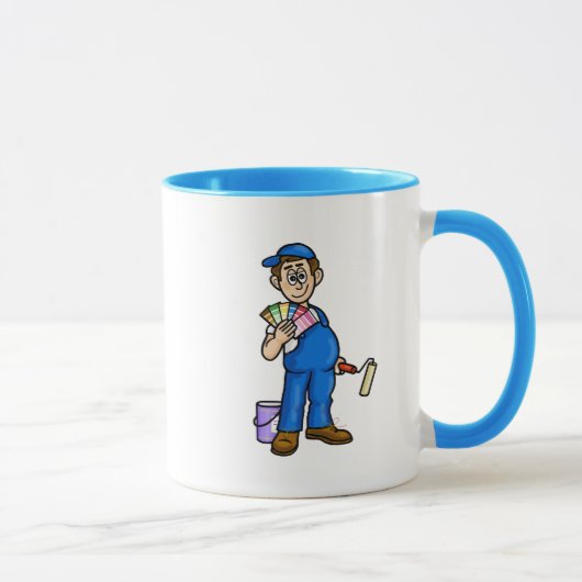 Peintre avec échantillon de cartes de couleurs Mug (Droite)