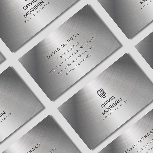 Peintre Maison Carte de visite métallique