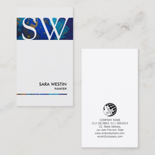 Peintre Peinture Carte de visite des compétences c (Devant / Derrière)