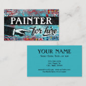 Peintre Pour Location Cartes de visite - Rouge Ble (Devant / Derrière)