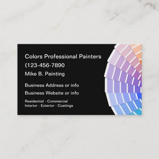 Peintre professionnel Cartes de visite colorés (Devant)