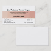 Peintre professionnel de Chambre, carte beige de (Devant / Derrière)