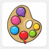 Peintres Art Palette Artiste Peinture Sticker Carr (Devant)