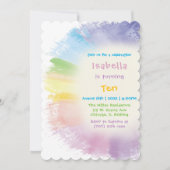 Peinture 10ème Invitation d'anniversaire de fille (Devant)