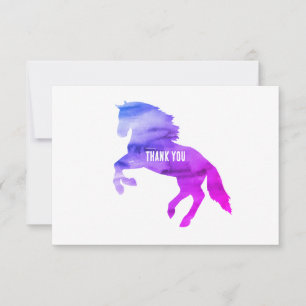 Peinture à cheval violet Carte de remerciements pl