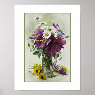 Peinture à la fleur. Paul de Longpré. Impression f