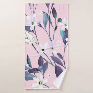 Peinture à la main élégant feuillage violet, fleur