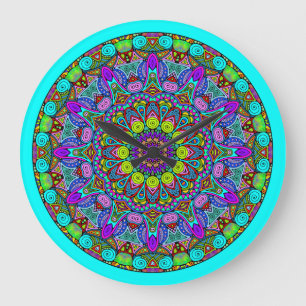 Peinture à la main Mandala Horloge Face 4