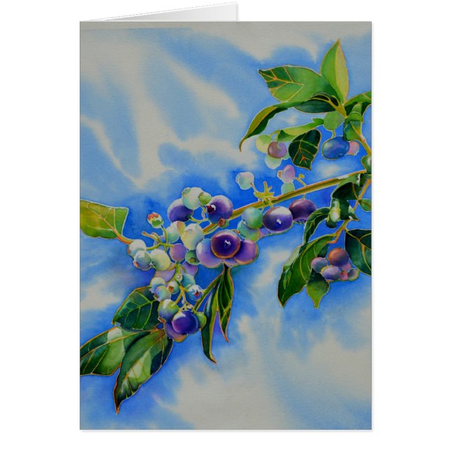 peinture à l'aquarelle de bleuet (Devant)