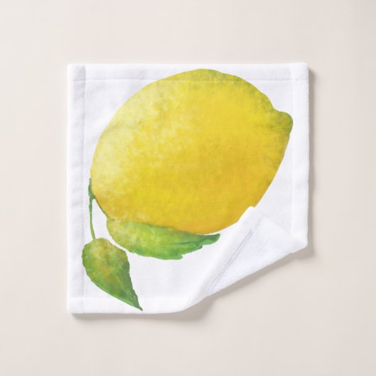 Peinture à l'aquarelle de citron (Gant de toilette)