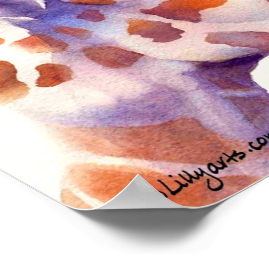 Peinture à l'aquarelle Giraffe Imprimer et poster (Coin)