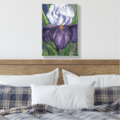 Peinture à l'aquarelle violet Iris sur toile (Insitu(Chambre))