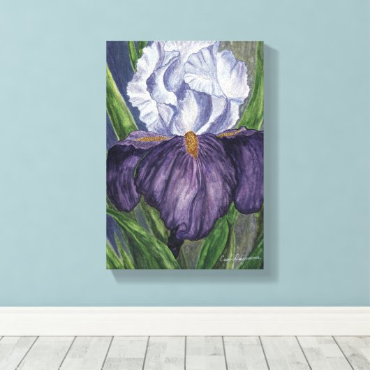 Peinture à l'aquarelle violet Iris sur toile (Insitu (Plancher de Bois))