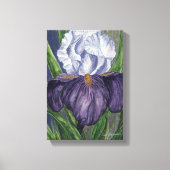Peinture à l'aquarelle violet Iris sur toile (Recto)