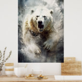 Peinture à l'encre d'un poster d'ours blanc (Cuisine)