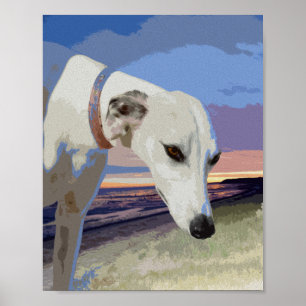 Peinture à l'huile blanche Greyhound, Poster