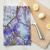 Peinture à l'huile d'arbre Jacaranda, serviette de (Quart Plié)