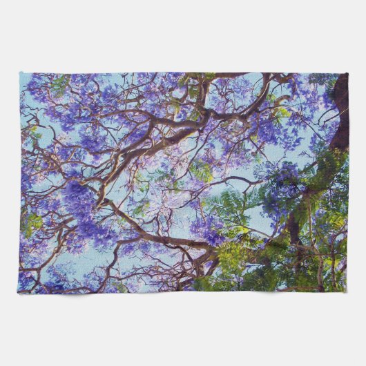 Peinture à l'huile d'arbre Jacaranda, serviette de (Horizontal)