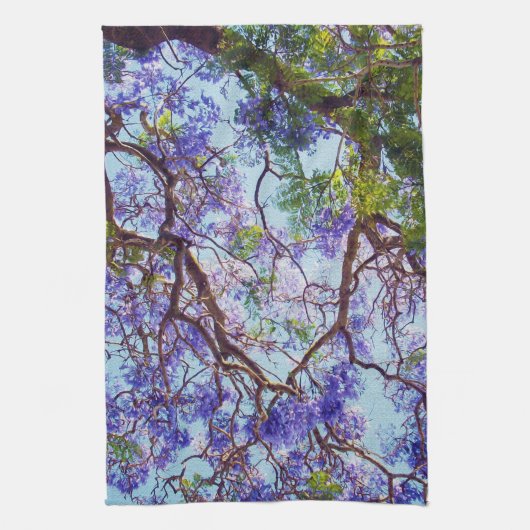 Peinture à l'huile d'arbre Jacaranda, serviette de (Vertical)